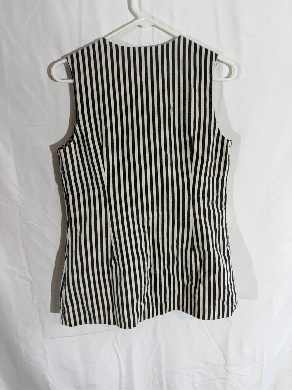 Simon miller Sleeveless Striped Button-Front Vest Jacket - Black & White - Picture 4 of 6